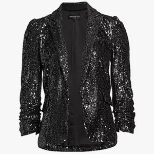 Generation Love Serafina Black Sequin Open Front Blazer Size S